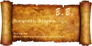 Burgreth Bianka névjegykártya